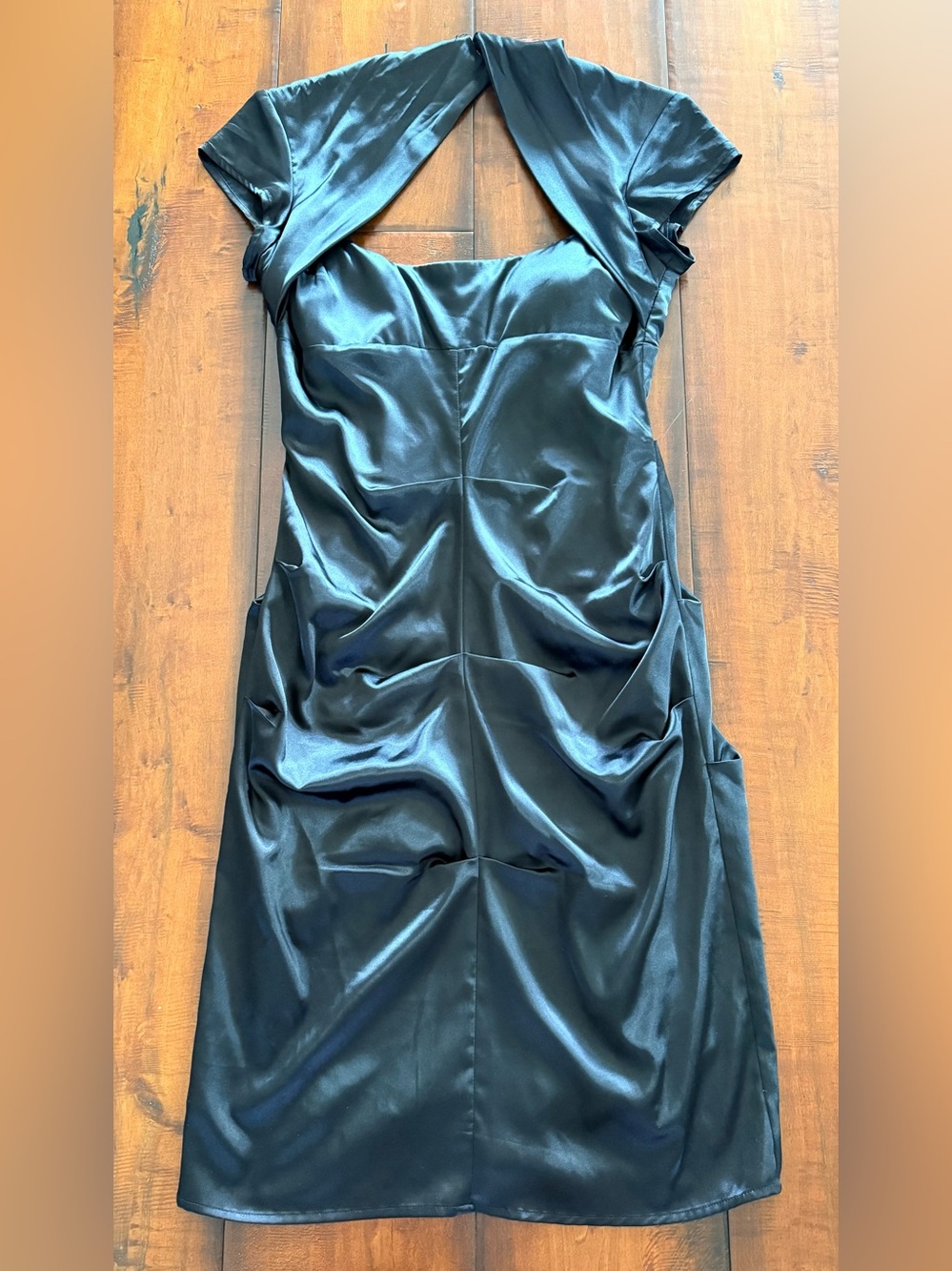 Night Way Collections Satin Midi Dress - Black